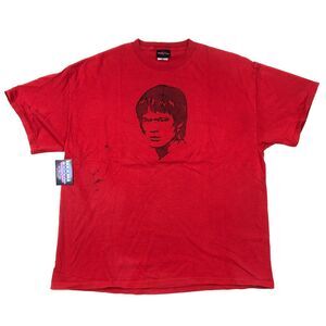 Bruce Lee Face Portrait Red Tee T Shirt Size XXL 2XL Movie Promo B1